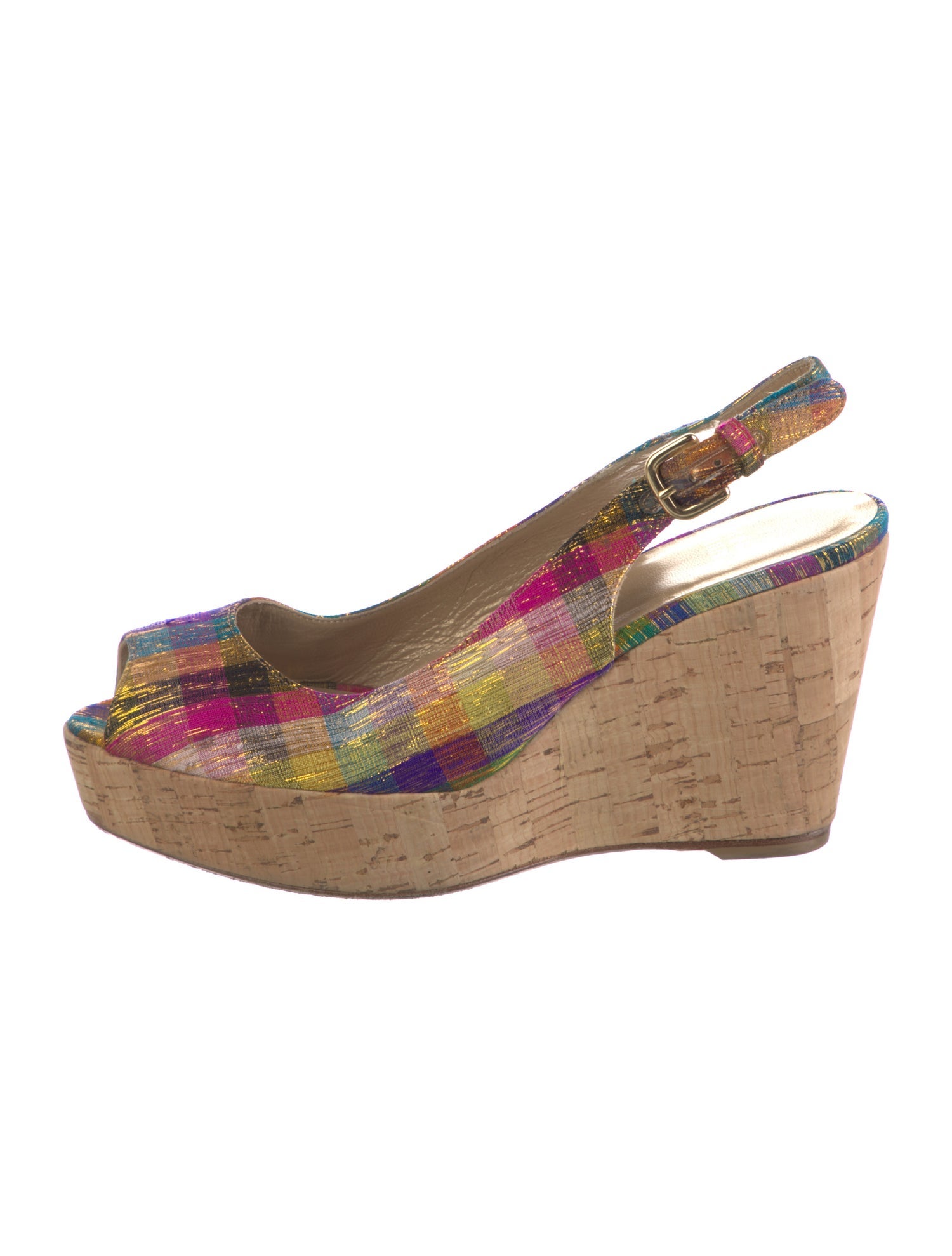 Stuart Weitzman Plaid Print Slingback Pumps