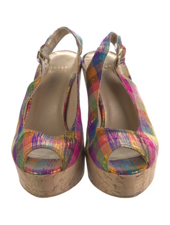 Stuart Weitzman Plaid Print Slingback Pumps