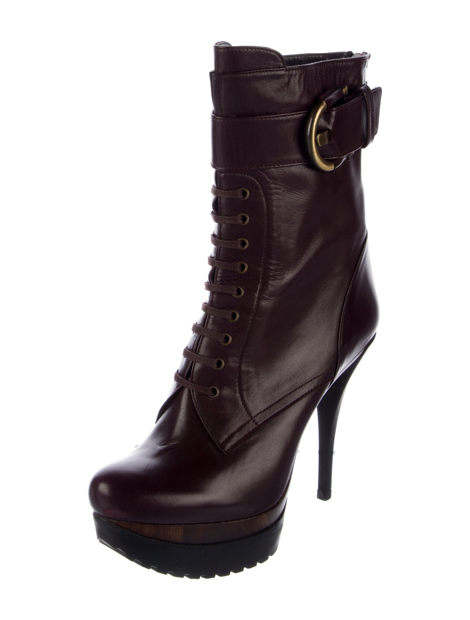 Stuart Weitzman Leather Leather Trim Embellishment Boots