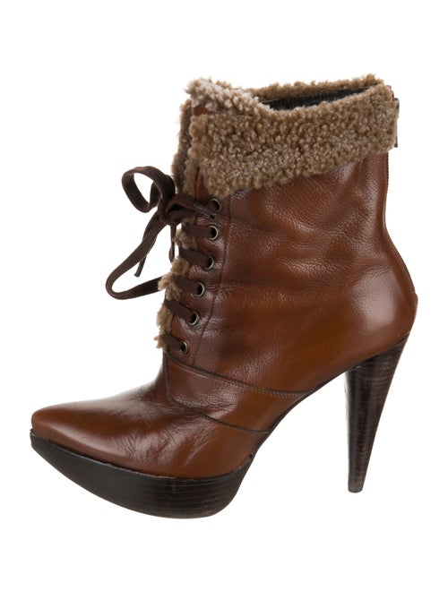 Stuart Weitzman Leather Lace-Up Boots