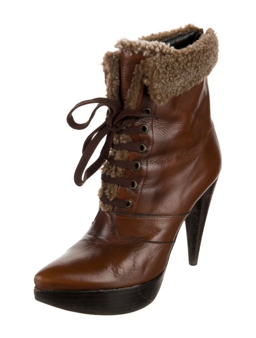 Stuart Weitzman Leather Lace-Up Boots
