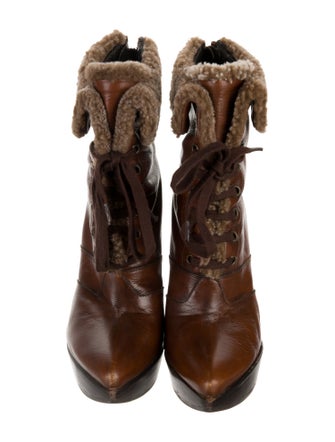 Stuart Weitzman Leather Lace-Up Boots