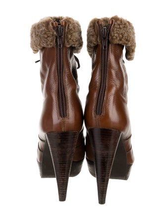 Stuart Weitzman Leather Lace-Up Boots