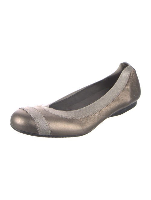 Stuart Weitzman Leather Grosgrain Trim Ballet Flats