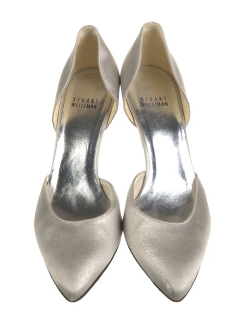 Stuart Weitzman Satin Crystal Embellishments D'Orsay Pumps