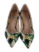 Stuart Weitzman Silk Floral Print Slingback Pumps