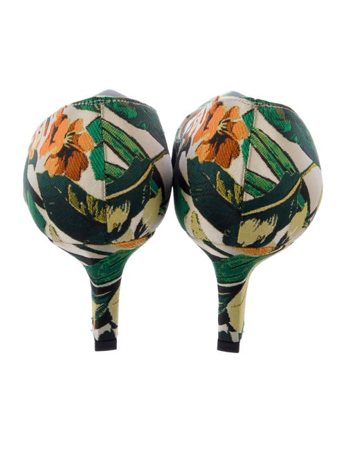 Stuart Weitzman Silk Floral Print Slingback Pumps