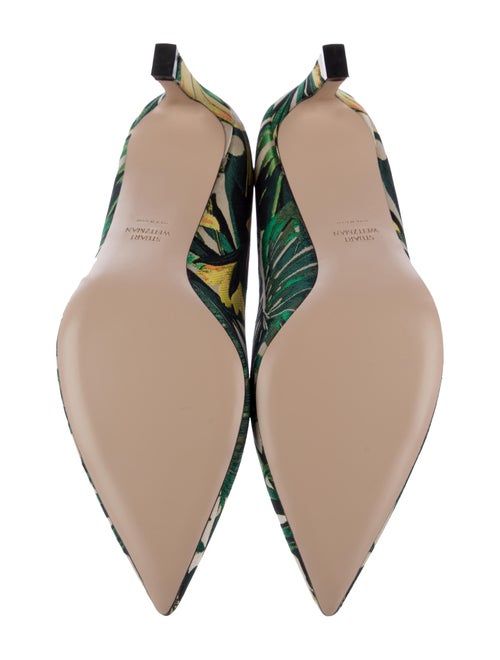Stuart Weitzman Silk Floral Print Slingback Pumps