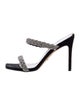 Stuart Weitzman Suede Crystal Embellishments Slides