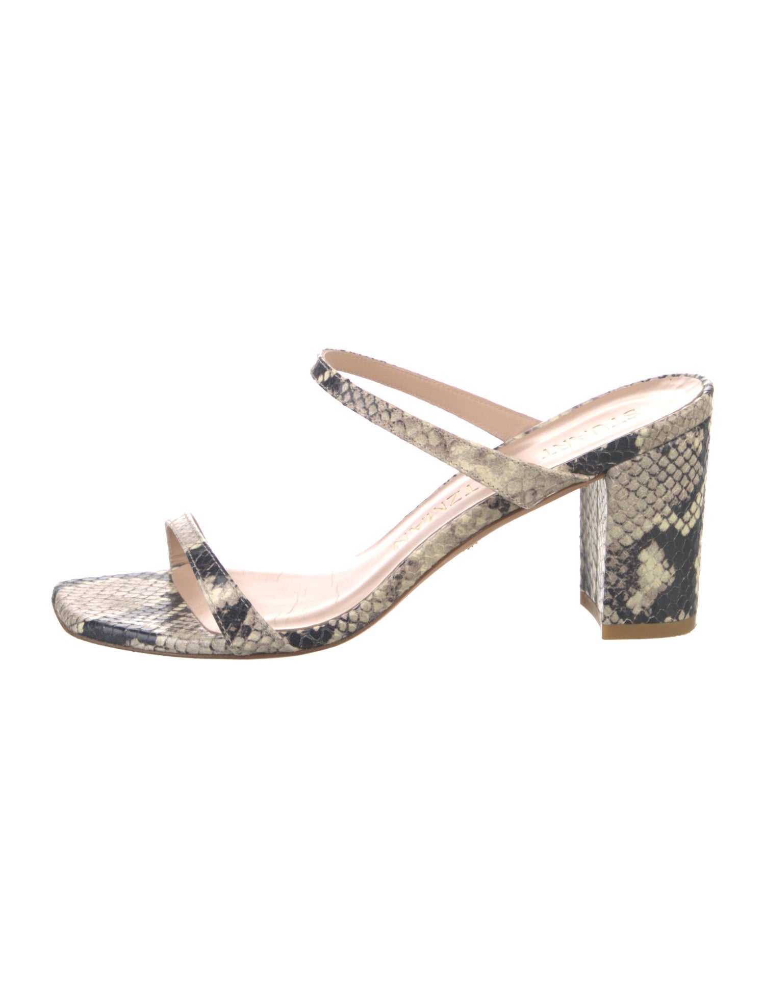 Stuart Weitzman Python Animal Print Slides