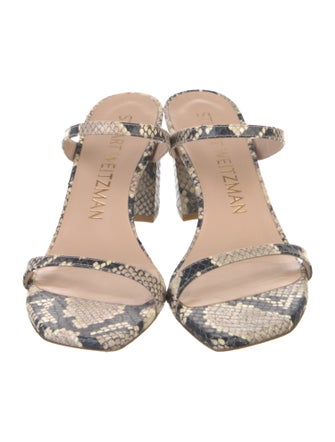 Stuart Weitzman Python Animal Print Slides