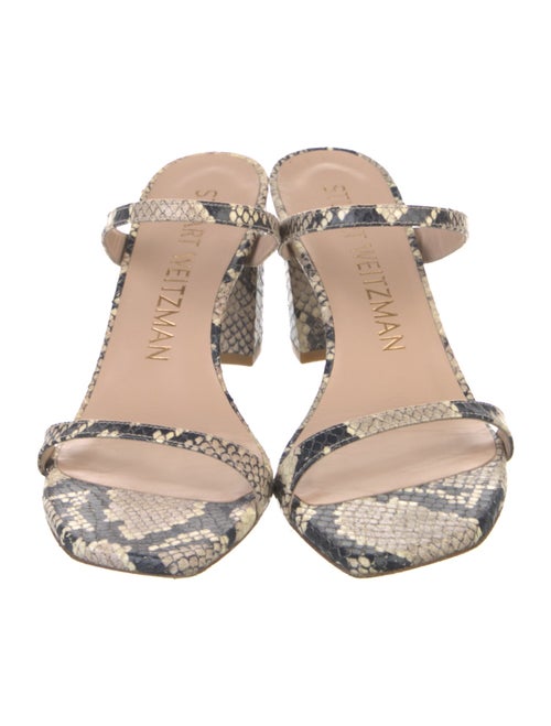 Stuart Weitzman Python Animal Print Slides