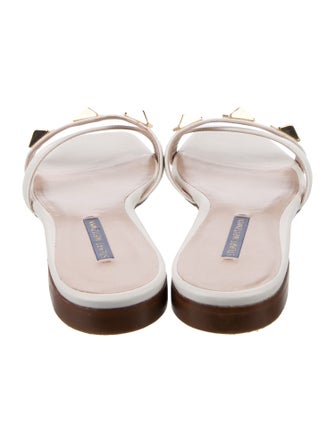 Stuart Weitzman Leather Studded Accents Slides