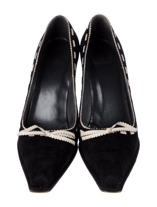 Stuart Weitzman Suede Bow Accents Pumps
