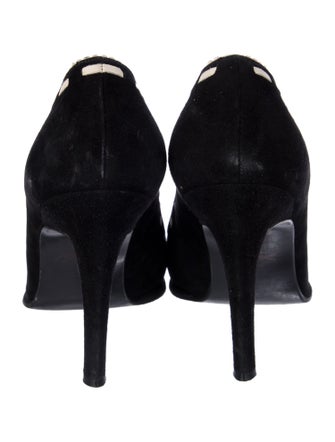 Stuart Weitzman Suede Bow Accents Pumps