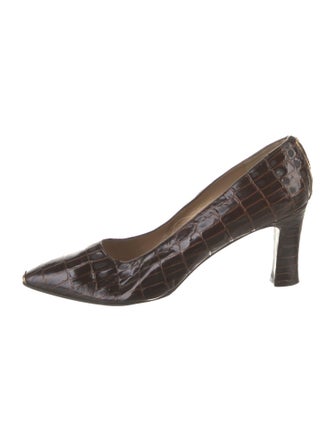 Stuart Weitzman Embossed Leather Pumps
