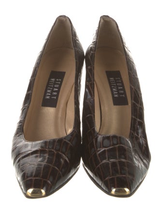 Stuart Weitzman Embossed Leather Pumps