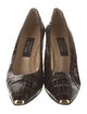 Stuart Weitzman Embossed Leather Pumps