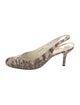 Stuart Weitzman Snakeskin Printed Slingback Pumps