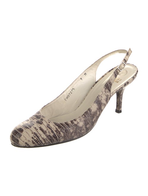 Stuart Weitzman Snakeskin Printed Slingback Pumps