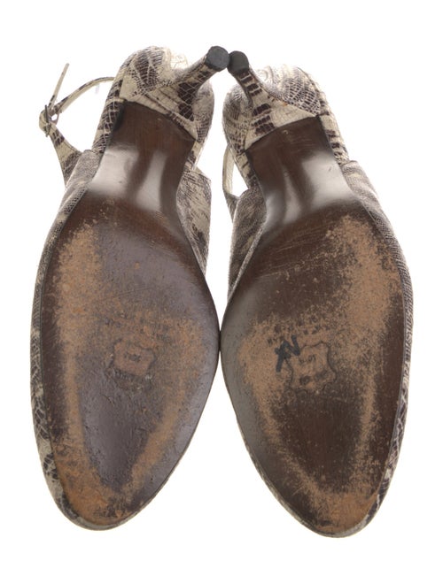 Stuart Weitzman Snakeskin Printed Slingback Pumps