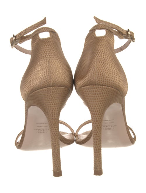 Stuart Weitzman Leather Crystal Embellishments Sandals