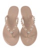 Stuart Weitzman Rubber Beaded Accents Flip Flops