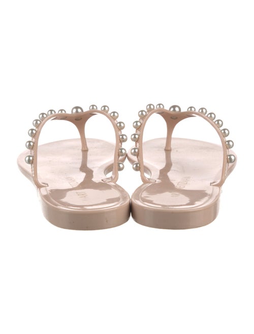 Stuart Weitzman Rubber Beaded Accents Flip Flops