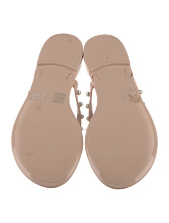 Stuart Weitzman Rubber Beaded Accents Flip Flops