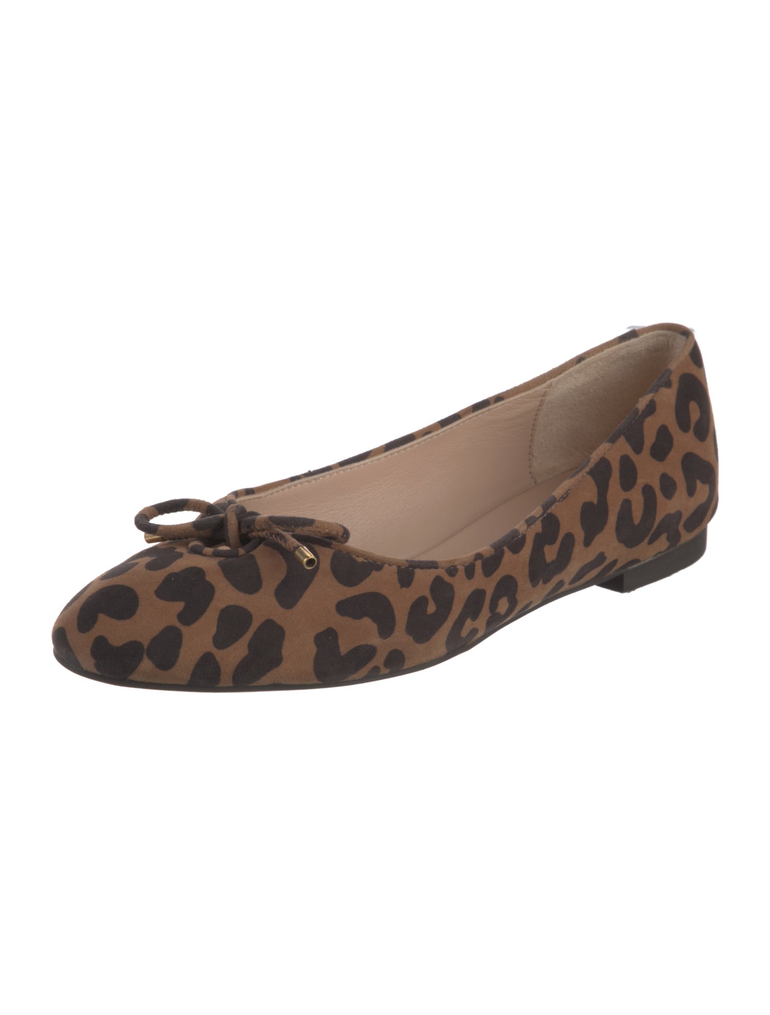 Stuart Weitzman Suede Animal Print Ballet Flats