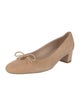 Stuart Weitzman Suede Bow Accents Pumps