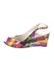 Stuart Weitzman Patent Leather Printed Slingback Sandals