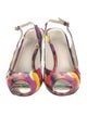 Stuart Weitzman Patent Leather Printed Slingback Sandals