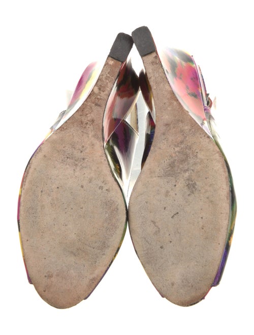 Stuart Weitzman Patent Leather Printed Slingback Sandals