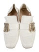 Stuart Weitzman Leather Crystal Embellishments Loafers