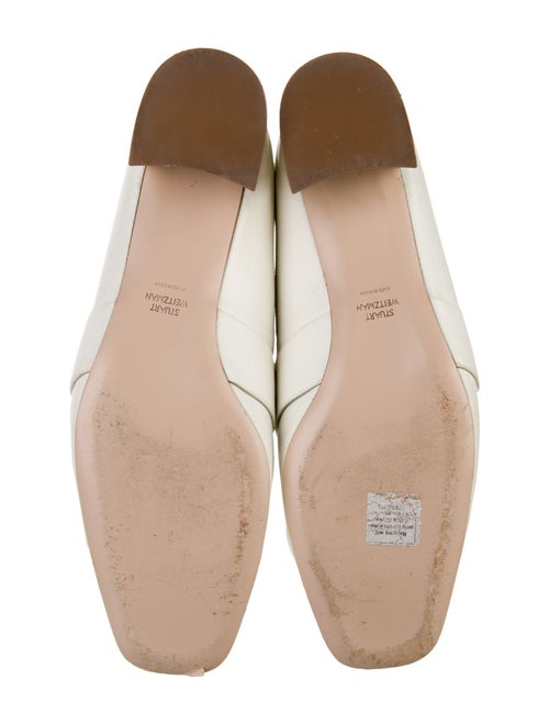 Stuart Weitzman Leather Crystal Embellishments Loafers