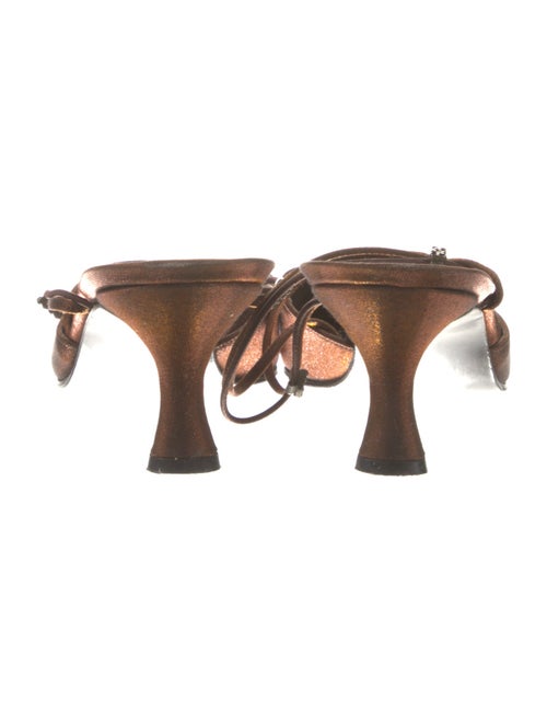 Stuart Weitzman Leather Crystal Embellishments Mules