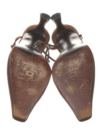 Stuart Weitzman Leather Crystal Embellishments Mules