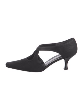 Stuart Weitzman Nylon T-Strap Pumps