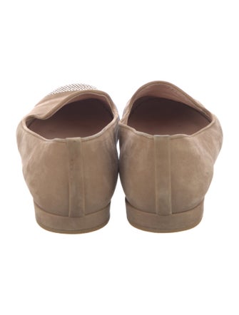 Stuart Weitzman Suede Studded Accents Loafers