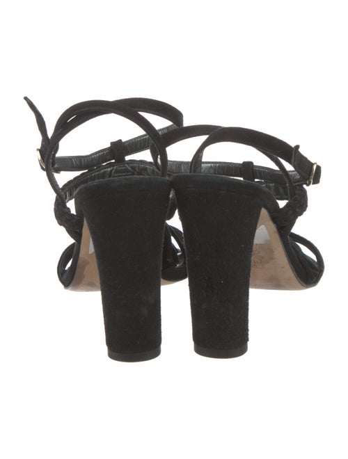 Stuart Weitzman Suede Tassel Accents Slingback Sandals