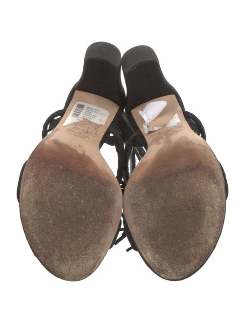 Stuart Weitzman Suede Tassel Accents Slingback Sandals