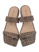 Stuart Weitzman Suede Animal Print Slides