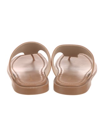 Stuart Weitzman Leather Beaded Accents Slides