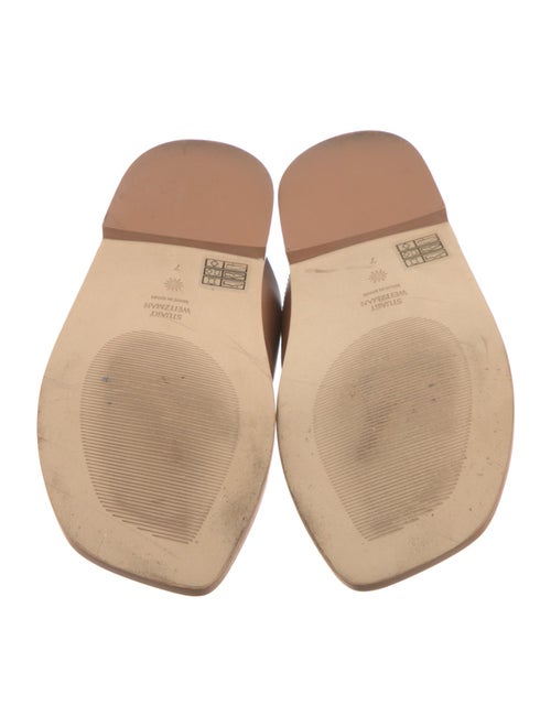 Stuart Weitzman Leather Beaded Accents Slides