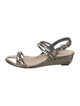 Stuart Weitzman Patent Leather Animal Print Slingback Sandals