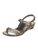 Stuart Weitzman Patent Leather Animal Print Slingback Sandals
