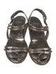 Stuart Weitzman Patent Leather Animal Print Slingback Sandals