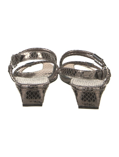 Stuart Weitzman Patent Leather Animal Print Slingback Sandals