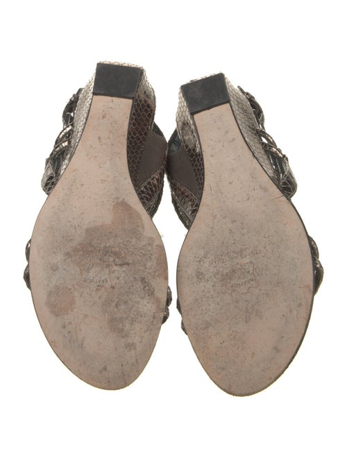 Stuart Weitzman Patent Leather Animal Print Slingback Sandals